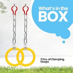 SereneLife ACCSLGYMBAR20 Gymnastic Clamping Hoops Monkey Rings