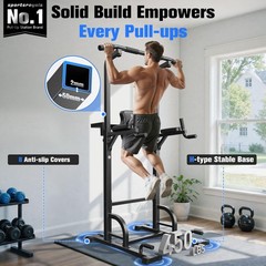 Sportsroyals Power Tower Dip Station Pull Up Bar for Home Gym Strength Training