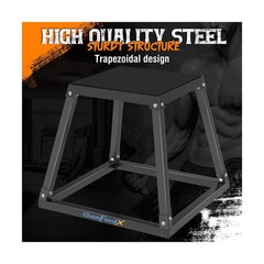 GanFindX Plyometric Jump Box Set, 12/18/24 Inch Steel Plyo Box, Heavy Duty Pl…