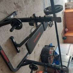Weider Platinum Olympic Squat Weight Rack Stands Spotters and Bar Holds 310 lb