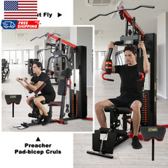 LX770 Multifunctional Full Home Gym System Workout Station with 160 Lbs Weight S