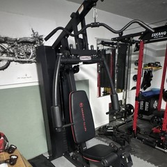 Marcy MWM-990 Adjustable Home Gym Multi-Station Lat Pulldown Chest Press Red