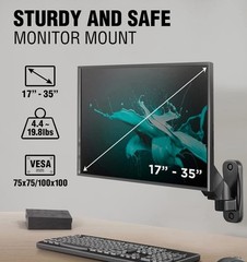 ELG Full Motion Swivel Monitor Wall Mount Stand Gas Spring for 17” to 35”