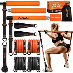 KUTIZE Pilates Bar Kit with Resistance Bands, Equipment, 1-Orange
