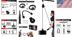 Heavy-Duty Fitness Pulley System with Detachable Handles for Full-Body Workouts