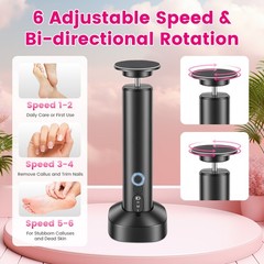 2 in 1 Adjustable Foot File Nail Grinder w/ Sandpaper Disks w/ Rotation Control