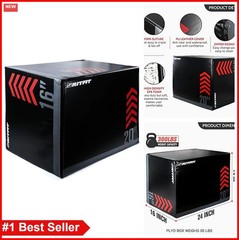 Plyo Box 3 in 1 Foam 30x24x20 Inch 20x18x16 High Density Jumping Box 440lb