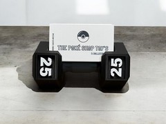 Dumbbell Business Card Holder Gym Athletic Trainer Gift Strength Weightlifter