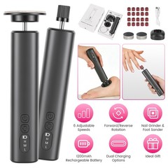 2 in 1 Adjustable Foot File Nail Grinder w/ Sandpaper Disks w/ Rotation Control