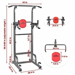 RELIFE REBUILD YOUR LIFE Power Tower Workout Dip Station for Home Gym Strength T