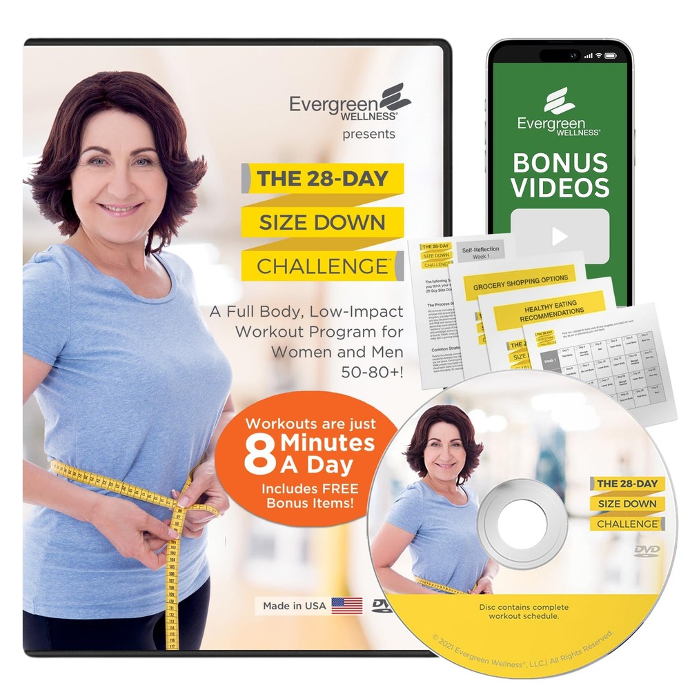 Exercise DVD for Seniors – 28 Day Size Down Challenge Low Impact DVD…
