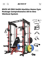 RitFit M1 PRO Smith Machine Home Gym, Power Cage, Weight Bench, Dip Bars