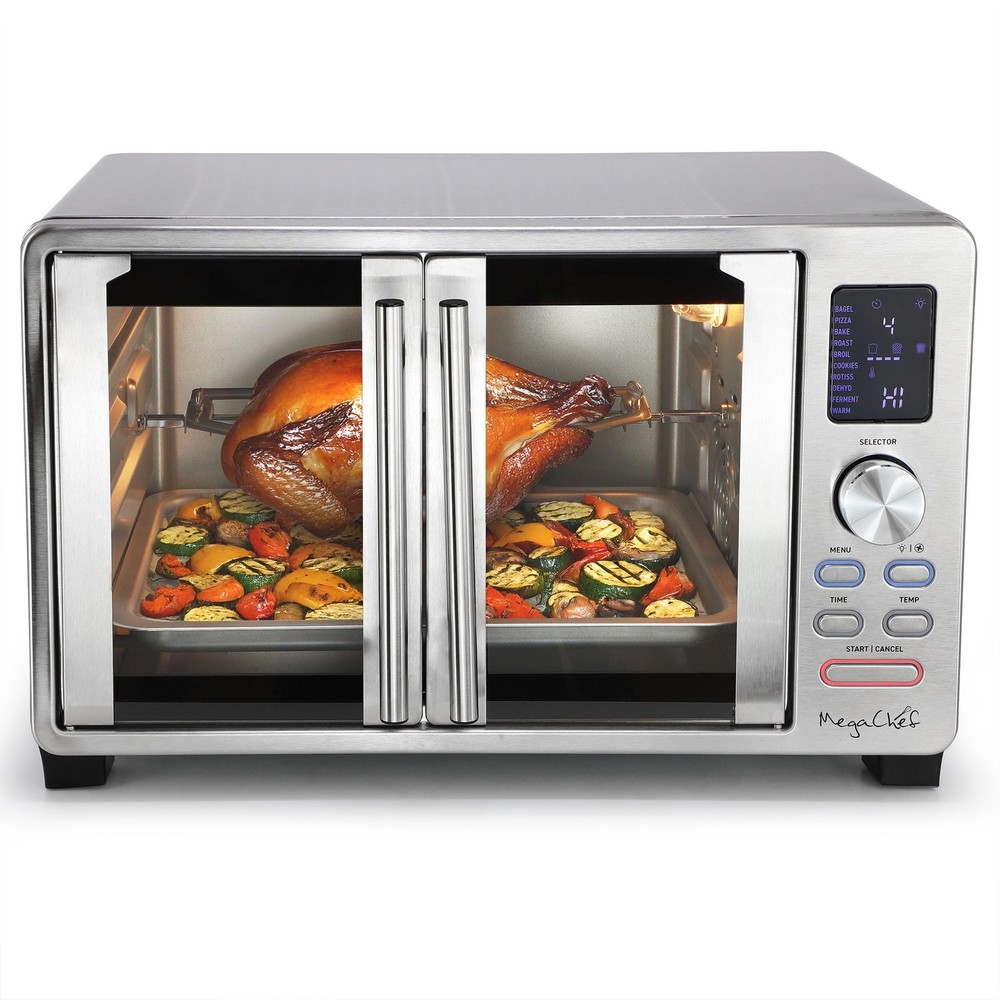 MegaChef 25 Liter Digital Electric French Door Multi-Function Counter Top Ove…