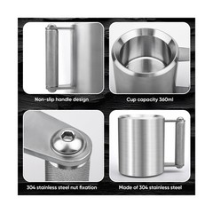 Mug,22LB/ 10KG Stainless Steel Cup,Super Dumbbell Fitness Sports Mug,Gym Exer…