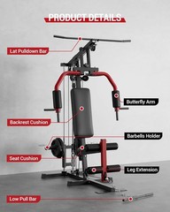 5-in-1 Home Gym Equipment , Workout Machine with LAT Pulldown, 300LB Capacity