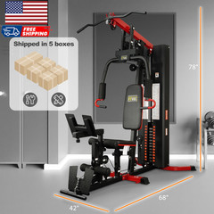 LX770 Multifunctional Full Home Gym System Workout Station with 160 Lbs Weight S