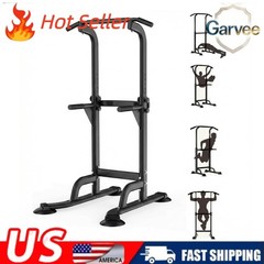 Heavy Duty Adjustable Pull Up Bar Power Tower Dip Station Free Standing
