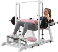 Home Gym Hip Thrust Machine,770 Lbs Plate Loaded Glute Bridge Trainer w/Band Peg