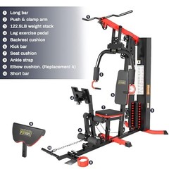 Home Gym Equipment, Multifunctional Full Body Workout Weight 122.5LBS Black