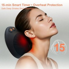 Shiatsu Back & Neck Massager with Heat, Deep Tissue Kneading Electric Massage…