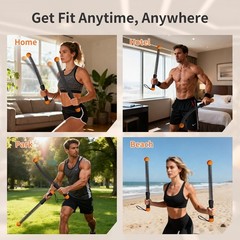 Ropeless Battle Ropes Weighted — 2 Pack Portable Cordless Battle Ropes for