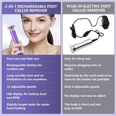 2000mAh Electric Foot Callus Remover 12-Speed Pedicure Tool LED Display