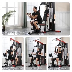 Home Gym Equipment, Multifunctional Full Body Workout Weight 122.5LBS Black