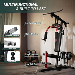 5-In-1 Multifunctional Home Gym Equipment: Full Body Workout Machine with LAT Pu