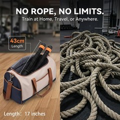 Ropeless Battle Ropes for Home Gym, Portable Weighted Cordless Battle Ropes S…