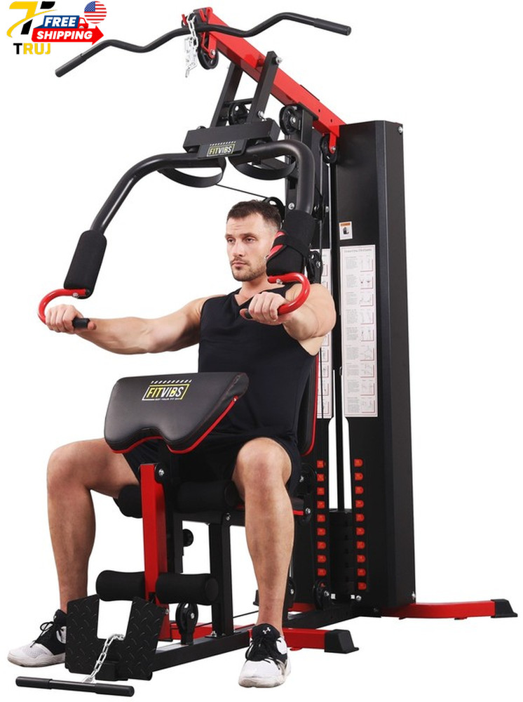 LX750 Multifunctional Full Home Gym System Workout Station with 122.5 Lbs Weight