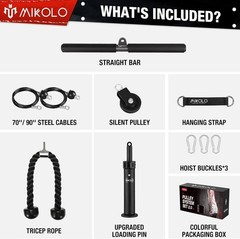 Heavy-Duty Fitness Pulley System with Detachable Handles for Full-Body Workouts
