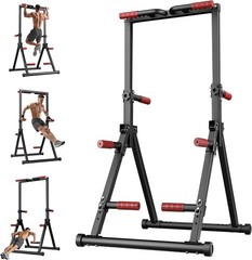 DOBESTS Power Tower Pull Up Bar Free Standing, Adjustable Foldable Pull Up St…