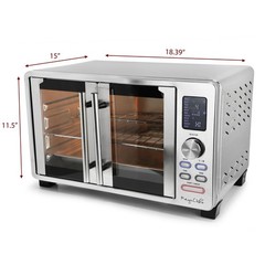 MegaChef 25 Liter Digital Electric French Door Multi-Function Counter Top Ove…