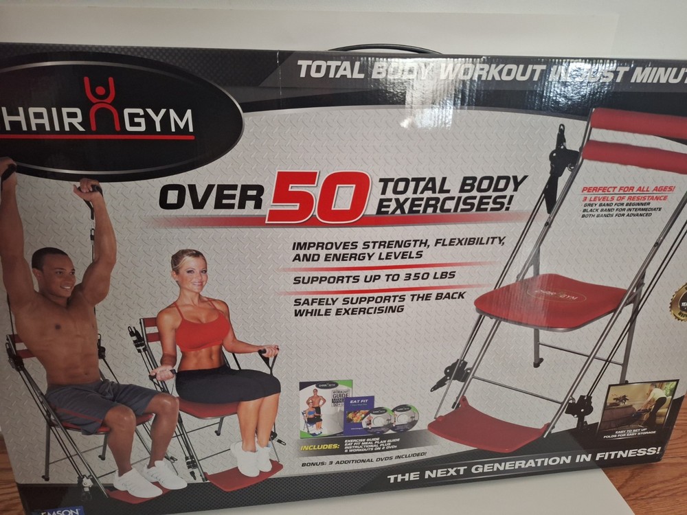 Red Chair Gym Total Body Workout Over 50 Body Exercises W/5 DVDS NEW Pickup Only