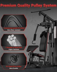 Multifunctional Home Gym Equipment, Workout Station with 150LBS Weight Stack