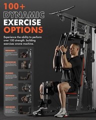 Home Gym Station, Workout Station with 150LBS Weight Stack, Home Gym
