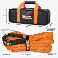 ALL-TOP Kinetic Recovery Rope (Reflective) 48000Lbs, 1in x 30ft, Heavy Duty 3…