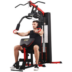Multifunctional Full Home Gym System Workout Station with 122.5 Lbs Weight Stack