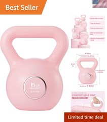 Durable 15lb Plastic Kettlebell – A Chic Addition to Your Home Workout Routine