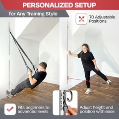 Aluminum Wall Mounted Anchor Fitness System Adjustable 300lbs