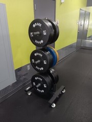 MOTIVE FITNESS – CFF Olympic Mobile Bar & Bumper Plate Tree – 1000 lb. Capacity