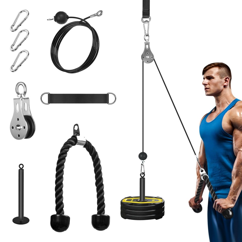 Pulley System for Home Gym, Cable Pulley System Gym for LAT Pulldown Cable Ma…