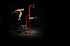 Stamina X Fortress Power Tower Home Gym Pull Up Fitness Workout Station, Red