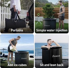 Cold Plunge Tub for Athletes Recovery Outdoor Portable Ice Bath Tub Complete Kit