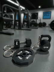 Dumbbell, Kettlebell & Gym Plate Keychains – Gift for Gym Lovers, Workout