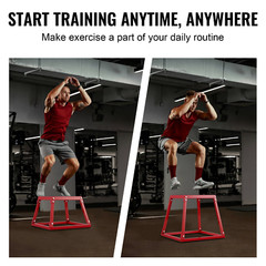 VEVOR Plyometric Jump Boxes, 12/18/24/30 Inch Plyo Box, Platform and Jumping Agi