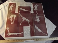 Vintage 1930’s Wall Chart Exercises for Everyday Use for Men and Woman 2 Sided