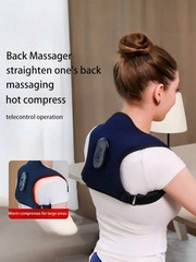 2-In-1 Back & Shoulder Massager with Heat – Posture Corrector, 3 Speed
