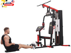 LX750 Multifunctional Full Home Gym System Workout Station with 122.5 Lbs Weight