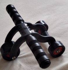 Abdominal 3 Wheel Exercise Equipment Home Gym-Abs Roller with Knee Pad Training
